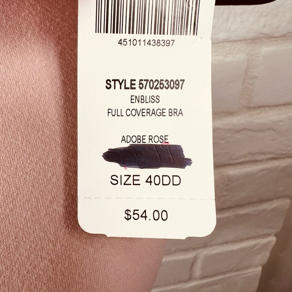 NWT Soma Enbliss Full Coverage Lined  Underwire Bra 40DD Adobe Rose Pink #0525 - Picture 9 of 13